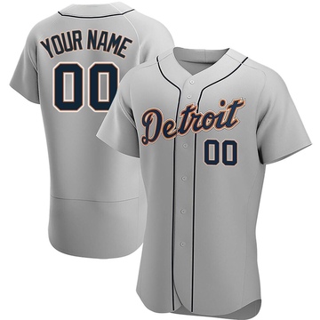 Authentic Custom Men's Detroit Tigers Gray Road Jersey