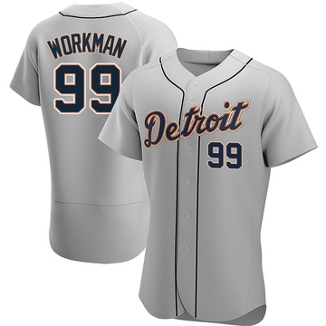 Authentic Gage Workman Men's Detroit Tigers Gray Road Jersey