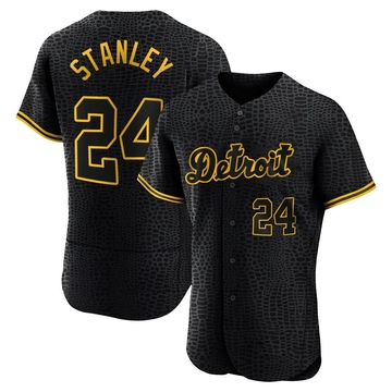 Authentic Mickey Stanley Men's Detroit Tigers Black Snake Skin City Jersey