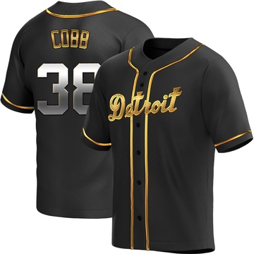 Replica Alex Cobb Men's Detroit Tigers Black Golden Alternate Jersey