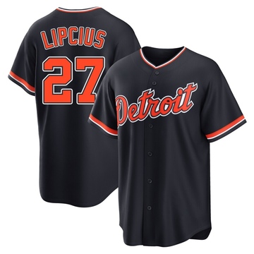 Replica Andre Lipcius Youth Detroit Tigers Navy Alternate 2nd Jersey