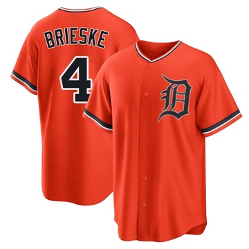 Replica Beau Brieske Youth Detroit Tigers Orange Alternate Jersey