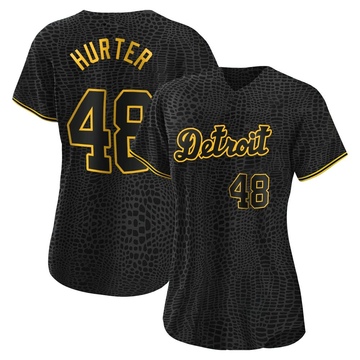 Replica Brant Hurter Women's Detroit Tigers Black Snake Skin City Jersey