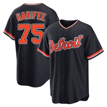 Replica Brenan Hanifee Men's Detroit Tigers Navy Alternate 2nd Jersey