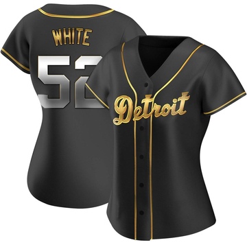 Replica Brendan White Women's Detroit Tigers Black Golden Alternate Jersey