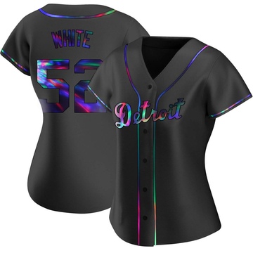 Replica Brendan White Women's Detroit Tigers Black Holographic Alternate Jersey