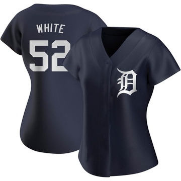 Replica Brendan White Women's Detroit Tigers White Navy Alternate Jersey
