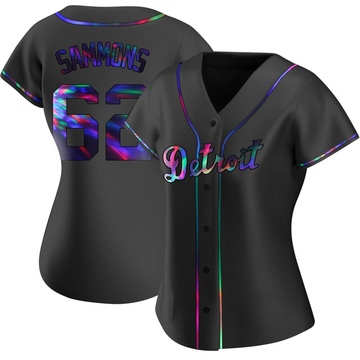 Replica Bryan Sammons Women's Detroit Tigers Black Holographic Alternate Jersey