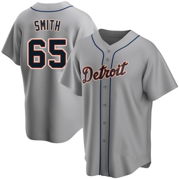 Replica Burch Smith Men's Detroit Tigers Gray Road Jersey
