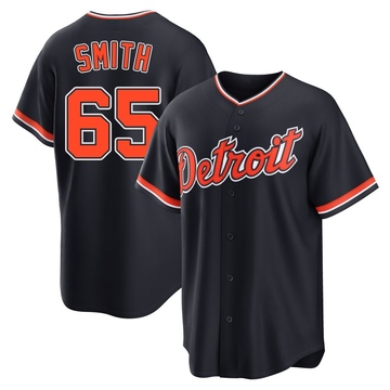 Replica Burch Smith Men's Detroit Tigers Navy Alternate 2nd Jersey