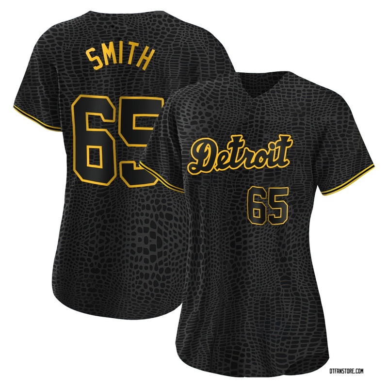 Replica Burch Smith Women's Detroit Tigers Black Snake Skin City Jersey