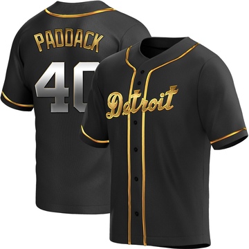 Replica Chris Paddack Men's Detroit Tigers Black Golden Alternate Jersey
