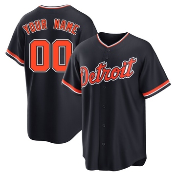 Replica Custom Men's Detroit Tigers Navy Alternate 2nd Jersey