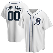 Replica Custom Men's Detroit Tigers White Home Jersey