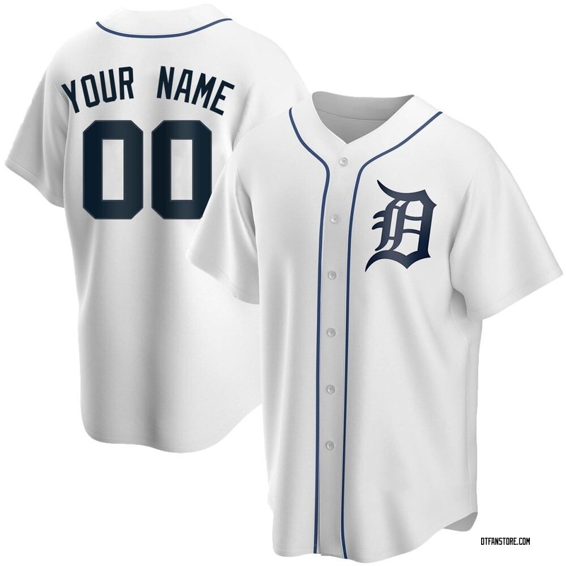 Replica Custom Men's Detroit Tigers White Home Jersey