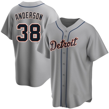 Replica Drew Anderson Men's Detroit Tigers Gray Road Jersey