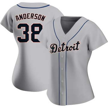 Replica Drew Anderson Women's Detroit Tigers Gray Road Jersey