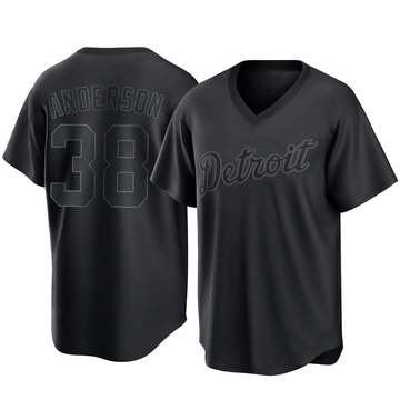 Replica Drew Anderson Youth Detroit Tigers Black Pitch Fashion Jersey