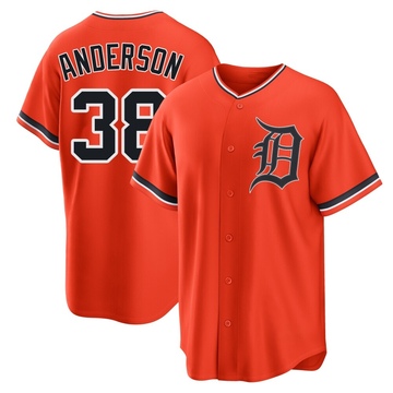 Replica Drew Anderson Youth Detroit Tigers Orange Alternate Jersey