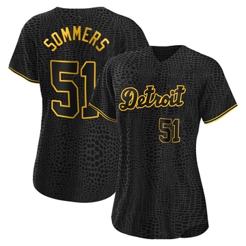 Replica Drew Sommers Women's Detroit Tigers Black Snake Skin City Jersey