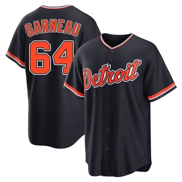 Replica Dustin Garneau Men's Detroit Tigers Navy Alternate 2nd Jersey