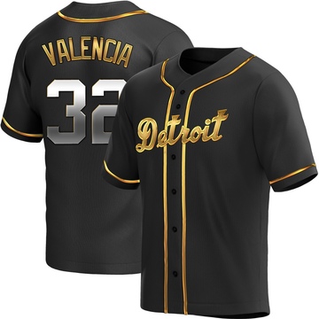 Replica Eduardo Valencia Youth Detroit Tigers Black Golden Alternate Jersey