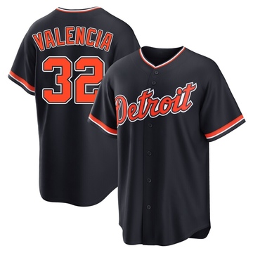 Replica Eduardo Valencia Youth Detroit Tigers Navy Alternate 2nd Jersey