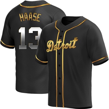 Replica Eric Haase Men's Detroit Tigers Black Golden Alternate Jersey