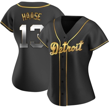 Replica Eric Haase Women's Detroit Tigers Black Golden Alternate Jersey