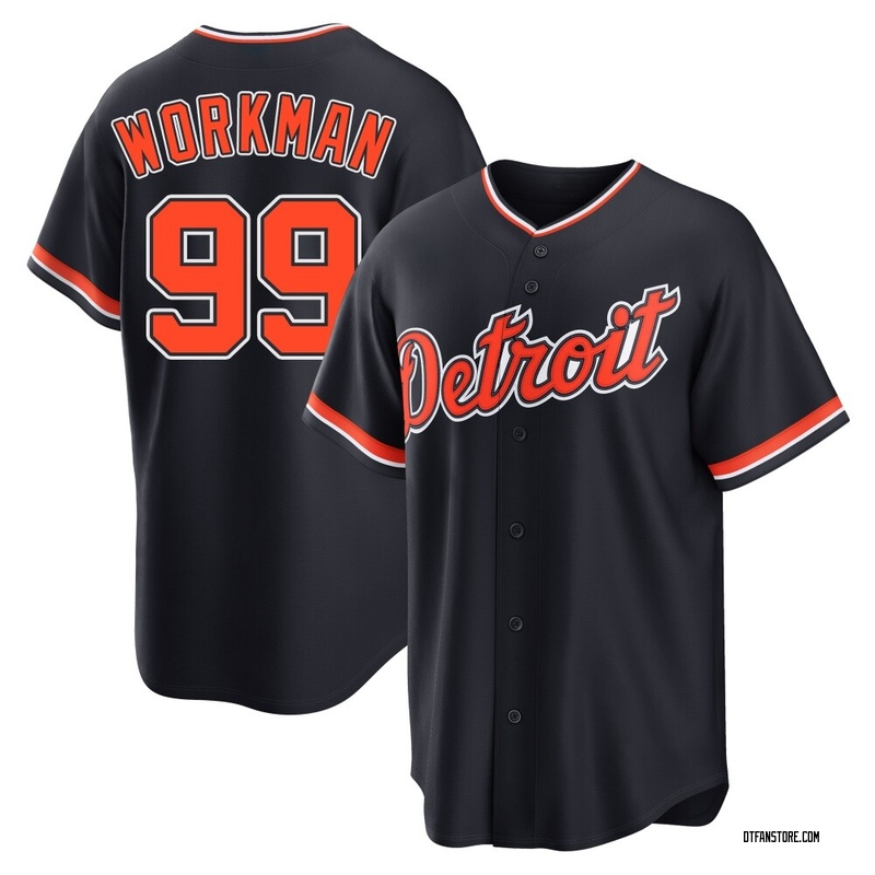 Replica Gage Workman Men's Detroit Tigers Navy Alternate 2nd Jersey