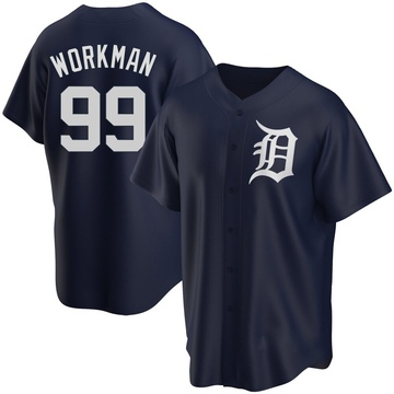 Replica Gage Workman Men's Detroit Tigers Navy Alternate Jersey