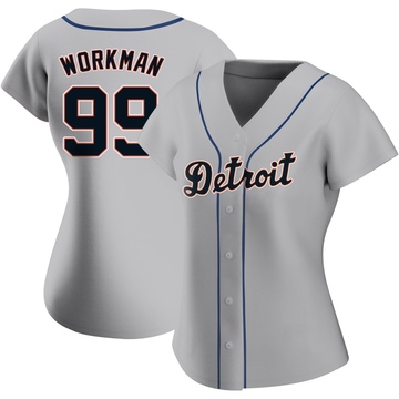 Replica Gage Workman Women's Detroit Tigers Gray Road Jersey