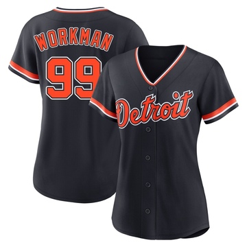 Replica Gage Workman Women's Detroit Tigers Navy Alternate 2nd Jersey