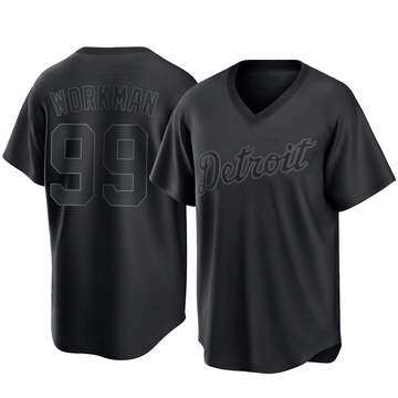 Replica Gage Workman Youth Detroit Tigers Black Pitch Fashion Jersey