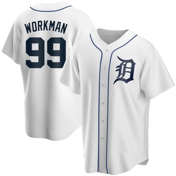 Replica Gage Workman Youth Detroit Tigers White Home Jersey