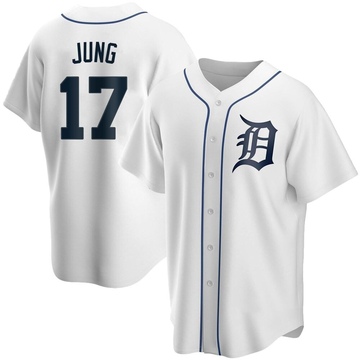 Replica Jace Jung Men's Detroit Tigers White Home Jersey