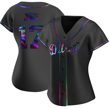 Replica Jace Jung Women's Detroit Tigers Black Holographic Alternate Jersey