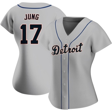 Replica Jace Jung Women's Detroit Tigers Gray Road Jersey