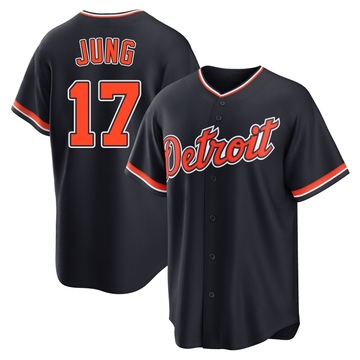 Replica Jace Jung Youth Detroit Tigers Navy Alternate 2nd Jersey