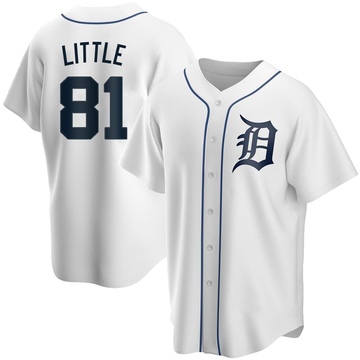 Replica Jack Little Men's Detroit Tigers White Home Jersey