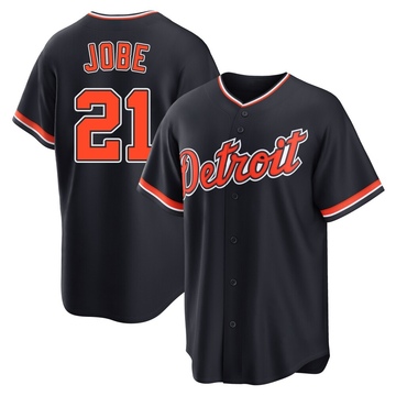 Replica Jackson Jobe Men's Detroit Tigers Navy Alternate 2nd Jersey