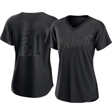 Replica Jackson Jobe Women's Detroit Tigers Black Pitch Fashion Jersey