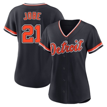 Replica Jackson Jobe Women's Detroit Tigers Navy Alternate 2nd Jersey