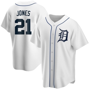 Replica Jacoby Jones Men's Detroit Tigers White JaCoby Jones Home Jersey