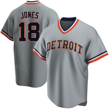Replica Jahmai Jones Youth Detroit Tigers Gray Road Cooperstown Collection Jersey