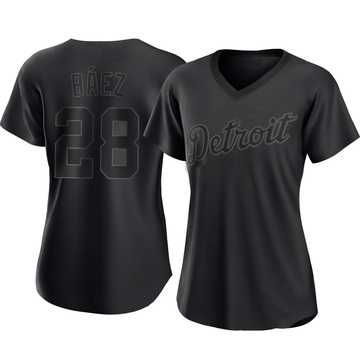 Replica Javier Baez Women's Detroit Tigers Black Pitch Fashion Jersey