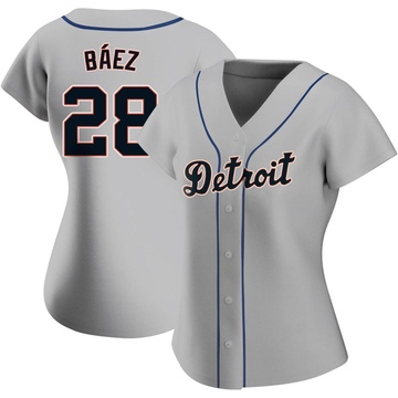 Replica Javier Baez Women's Detroit Tigers Gray Road Jersey