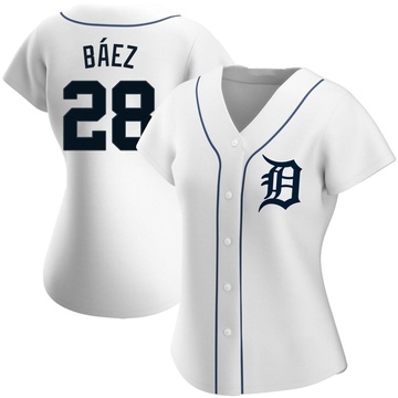 Replica Javier Baez Women's Detroit Tigers White Home Jersey