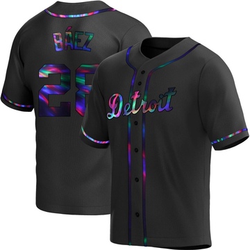 Replica Javier Baez Youth Detroit Tigers Black Holographic Alternate Jersey