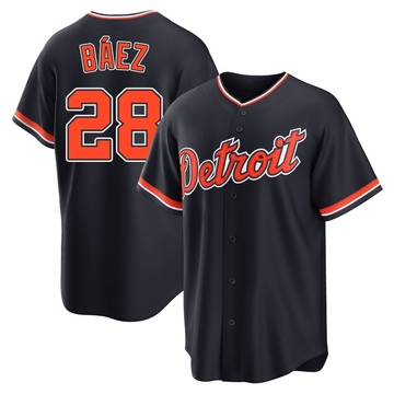 Replica Javier Baez Youth Detroit Tigers Navy Alternate 2nd Jersey
